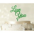 thumbnail image 1 of """Love You"" Wedding Cake Topper Glitter Cake Topper Color Option Available 6""-7"" Inches Wide", 1 of 1