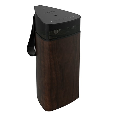 Fluance Fi20 High Performance Portable Wireless 360 Degree Speaker with Omni-Directional Sound, Bluetooth aptX Enhanced Audio, Wood Cabinet, 24 Hour Battery, Speaker Phone, Accent Light