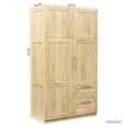 thumbnail image 3 of Pouseayar Tall Wardrobe Closet with 2 Doors,2 Drawers,5 Storage Space for Hanging Clothes, Wardrobe Storage Cabinet Bedrooms, Oak, 3 of 8