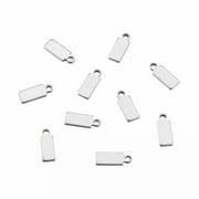 U8MO 10 Metal Stamping Blanks Stainless Steel Circle Charms Engraving Tags Rectangle