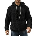 thumbnail image 7 of Mens Fuzzy Sherpa Lined Hoodie Pullover Sweatshirts Long Sleeve Winter Hooded Thermal Casual Outerwear With Pocket, 7 of 7