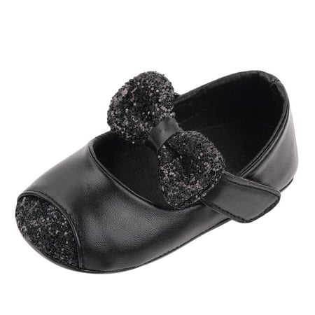 

solacol Toddler Shoes Girls Newborn Toddler Kids Girls Bowknot Leather Shoe Soft First Walking Princess Shoe Toddler Girls Shoes