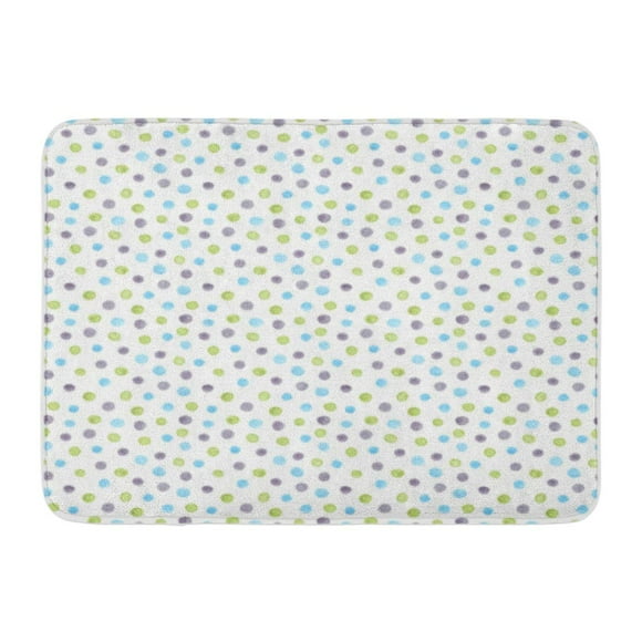 NUDECOR Watercolor Gray Blue and Green Dots Dragee Candy Jellybeans Doormat Floor Rug Bath Mat 30x18 inch