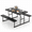Black, variant on Fenbeli Outdoor Picnic Table with 2 Benches, HDPE Rectangular Dining Set for 2-4 People, Weather-Resistant, Black