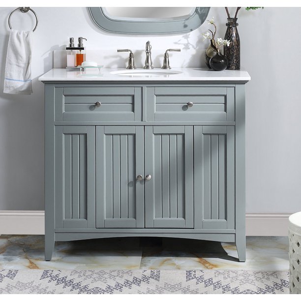 Style Selections Ellenbee 48in Gray Single Sink Bathroom, 44 OFF
