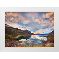 Zhang, Yan 24x18 White Modern Wood Framed Museum Art Print Titled - Morning Delight at Lake Hawea