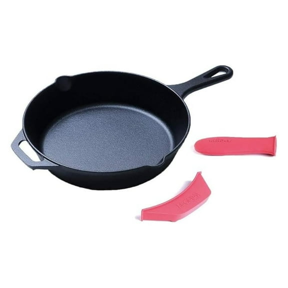 Cast Iron, Pre Seasoned Skillet with Silicone Handle (12 inch)