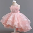 thumbnail image 5 of Delliss Girls Ruffled Sleeveless Glittering Princess Tulle Sundress Tutu Princess Skirt Wedding Party Dresses, 5 of 7