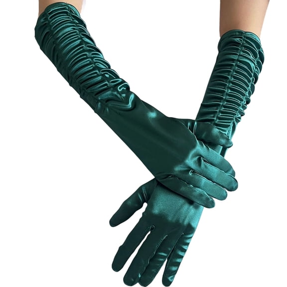 Long Opera Gloves for Women Elbow Length Satin Gloves