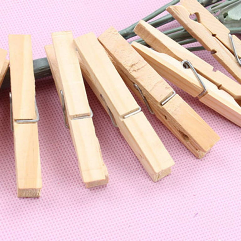 FINGOOO 1.4-inches Length Mini Wooden Clothespins,100 Pcs for Baby Clothes Pins, Clip Photo Holders