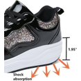 thumbnail image 6 of kkdom Women's Walking Shoes Running Breathable Mesh Comfort Lightweight Wedge Platform Sneakers Black Size 6, 6 of 7