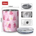 thumbnail image 4 of 12oz Coffee Tumblers Pink Christmas Tree Pattern Stainless Steel Vacuum Insulated Travel Tumbler Coffee Cups Mug with Lid and Straw with Cleaning Brush for Cold & Hot Drinks, 4 of 5