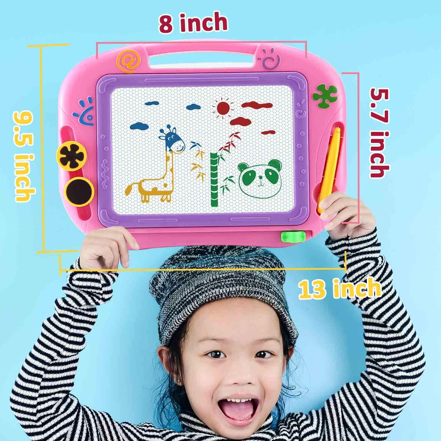 Lnkoo Magnetic Drawing Doodle Board Gifts Toys Age for 1 2 3 4 Year Old Girl,Magnetic Drawing Board Erasable Writing Sketch Pad Birthday Present for