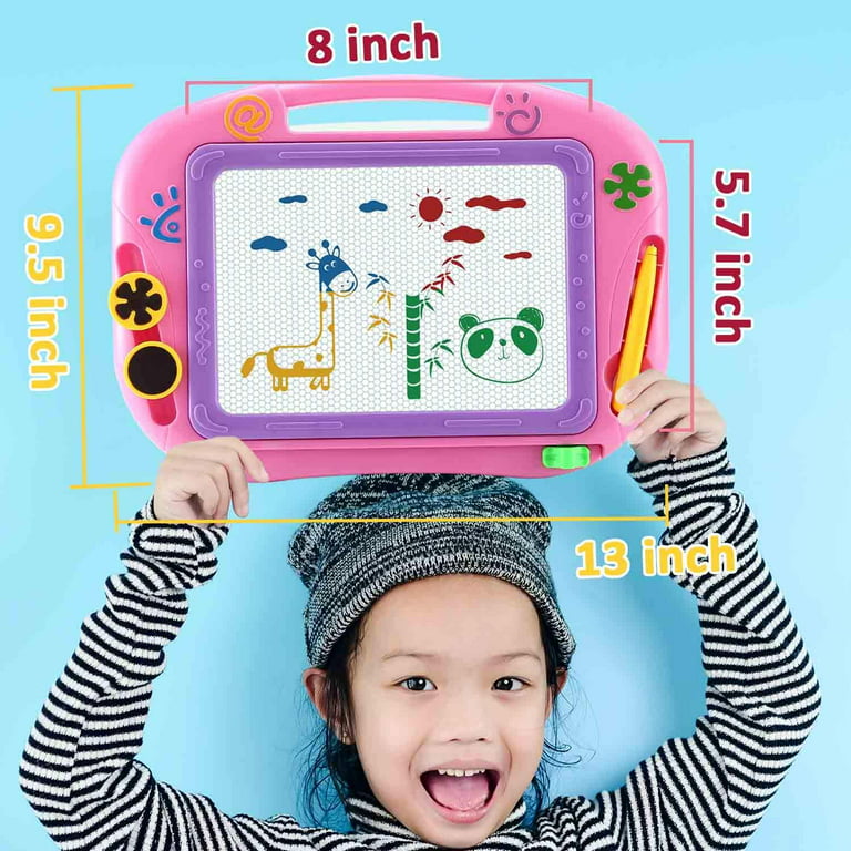 ALISKAGZE Toddler Toys for Girls Boys Age 3 4 5 6 Year Old Gift,Magnetic Drawing Board,Erasable Magna Writing Doodle Board for Kids,Preschool Toddler Travel