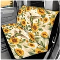 thumbnail image 3 of Yuyamidu Hummingbird Front Rear Car Seat Covers Full Set of 14 Sunflower Steering Wheel Cover Seat Belt Pads Yellow Armrest Cover Cup Holders Headrest Covers Key Chain, 3 of 7