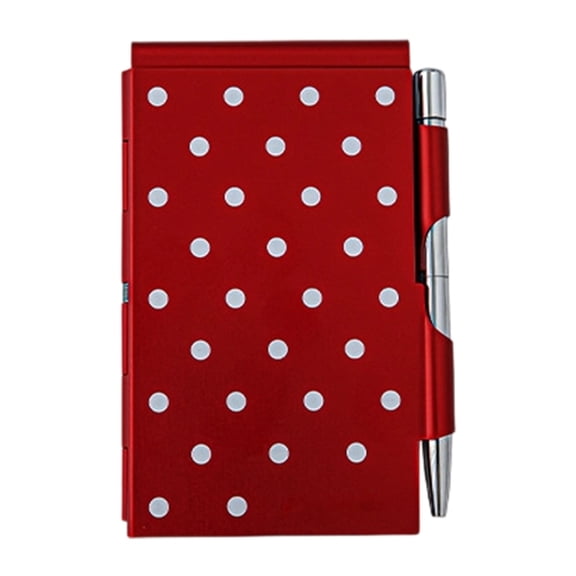 7829 Metal Memo Book Built In Ballpoint Pen Pocket Journal Notepads 70 Pages Unruled