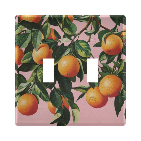 Yayeee Toggle Light Switch Wall Plate 2-Gang 4.56"x4.48" Decorative Outlet Cover, Vibrant Oranges