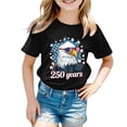 thumbnail image 5 of UngA 250th Anniversary Shirts Boys Girls American Flag Shirt Toddler Patriotic T-Shirt Kids USA Flag Graphic Tshirts 4th of July Tee Tops (3-4 Years,Black), 5 of 5