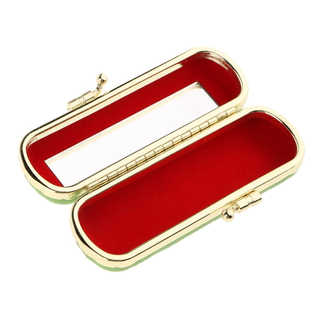 Estuche de viaje para pintalabios, organizador de pintalabios de piel, bolsa organizadora de cosméticos Verde