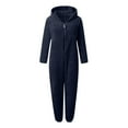 thumbnail image 5 of Moxiu Pajamas for Women Plush Hooded Jumpsuit Plus Size Casual Winter Warm Long Sleeve Fleece Cute Cap Romper Sleepwear Lounge Homewear, 5 of 7
