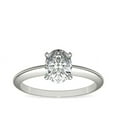 thumbnail image 1 of 1.00 Carat Excellent Oval Shape Genuine Diamond Latest Design Solitaire Engagement Ring for Ladies Solid 18K White Gold Size 7.5, 1 of 6