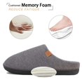 thumbnail image 3 of WOTTE Women's Slippers Memory Foam Sole Waffle Knitted Soft Plush Fleece Lined House Shoes Indoor Outdoor Grey, Size 10-11, 3 of 7