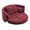 Burgundy, variant on Modern Folding Sleeper Sofa Bed, Linen Upholstered Convertible Couch Loveseat for Living Room Office Apartment