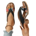 thumbnail image 3 of UDAUDU Women's Chunky Heel Sandals Arch Support Orthopedic Shoes 2026 Summer Comfort Slip-On Wedge Flip Flops Casual Party Vacation Beach Wedding Heeled Shoes Red, 3 of 6