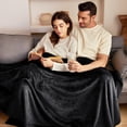 thumbnail image 2 of Manta Exclusivo Mezcla Fleece Queen, 230 x 230 cm, color negro, 2 of 9