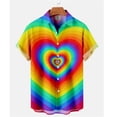 thumbnail image 2 of Camisa de verano de gran tamaño con estampado romántico de arcoíris para hombre, camisetas de manga corta con estampado digital, camisa hawaiana para hombre, 2 of 4