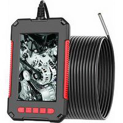Endoscopio industrial, cámara de inspección digital HD de 1080P, pantalla de 4,3", cámara tipo serpiente impermeable de 5,5 mm, con 6 luces LED, batería de 2600 mAh, cable semirrígido de 10