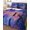 Blue, Violet, Yellow, variant on Quilts Queen Size Bedding Set, Purple Silhouettes Reversible Summer Quilt 3 Pieces, Modern Abstract Art Aesthetics Lightweight Bedspreads Coverlets with 2 Pillow Shams for All Seasons