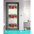 thumbnail image 5 of Christmas Poinsettia Window Privacy Film Stained Glass Window Film Decorative Windows Cover Static Windows Cling for Glass Door Red Xmas Botanical Pine Cones Stickers for Bathroom 29.5"x78.7", 5 of 7