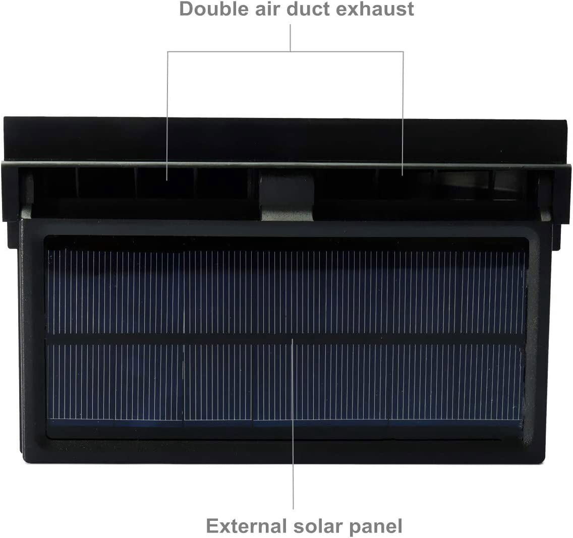 KingFurt Solar Powered Car Cooling Fan Cooler Auto Window Air Vent Exhaust Feel the Comfortable Temperature