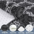 thumbnail image 3 of Lochas Shag Area Rug Geometric Plush Fluffy Rugs Soft Moroccan Carpet for Bedroom Living Room Floor Mat Home Decor,3x5ft,Dark Gray/White, 3 of 6
