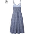 thumbnail image 4 of Luxtrada Women's Dresses Summer Boho Floral Spaghetti Strap Button Down Belt Swing A line Midi Dress with Pockets (Blue Flowers,L), 4 of 7