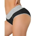 thumbnail image 4 of INSPIRE CHIC Women's Plus Size Brief 5 Packs High Rise Stretchy Underwear S Gray, Black, All Black, 4 of 6