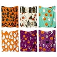 thumbnail image 6 of Halloween Throw Blanket Soft Flannel Fleece,Pumpkin Ghost Haunted House Print Seasonal Fall Home Decor Throw for Sofa Couch Bed Indoor Holiday Party ,All Ages Birthday Gift Halloween Decorations, 6 of 8