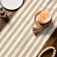 thumbnail image 4 of Vintage Beige Stripes Table Runner 60 Inches Long,Farmhouse Lines Abstract Geometric Cotton Linen Table Runners Dresser Scarves,Fabric Tabletop Scarf Furniture Cover for Home Dinner Party 13"x60", 4 of 9