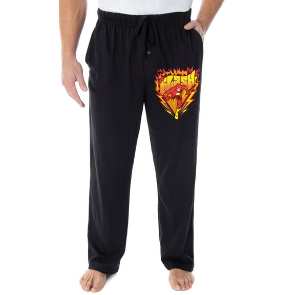 DC Comics Men's The Flash Burning It Up Logo Loungewear Pajama Pants