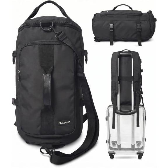 Plexon Duffle Bag for Gym, Travel & Sports Workout, 21" Waterproof Carry On Duffel Backpack, Lightweight Tear-Resistant Weekender Bag for Men & Women
