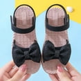 thumbnail image 2 of Toddler Kids Girls Soild Bowknot Princress Shoes Soft Sole Non First Walkers Prewalker Beach Shoes Sandals Toddler Girl Sandals Size 6 Baby Girl Sandals Size 5, 2 of 7