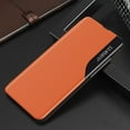 thumbnail image 2 of Dteck Case for Samsung Galaxy A02/M02,Luxury Bookstyle Mirror View Window Electroplate Plating Stand Scratchproof Full Body Protective Flip Leather Slim Cover for Samsung Galaxy A02,Orange, 2 of 5