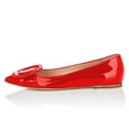 thumbnail image 2 of YDN Women Comfortable Pointed Closed Toe Ballet Flats Buckle Comfort Slip On Dressy Walking Casual Shoes Size 9 Red, 2 of 4