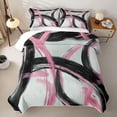 thumbnail image 2 of Homewish Spiral Swirl Quilt Full,Classic Contemporary Full Bedspread Sets,Pink Black,3 Pieces, 2 of 7