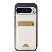 for Google Pixel 8 Case Wallet with Card Holder for Women Men Compatible with Magsafe Wallet Detachable Magnetic 2 in 1 Stand Credit Card Slots PU Leather Shockproof Phone case-Off, White