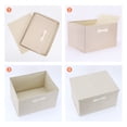 thumbnail image 3 of REGALWOVEN Storage Cube, Fabric Storage Bin with Lid and Handle for Shelves Closet, Collapsible Basket for Organizing Clothes Books Beige 18.1*14.2*11in, 3 of 5