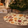 thumbnail image 5 of Daiia Autumn Leaves 2 Drawing Merry Christmas Tree Skirt , Xmas Large Lace-up Tree Skirt, Santa Snowflakes Rustic Home Decorations New Year Party Farmhouse Decor-30", 5 of 6