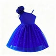 thumbnail image 6 of CIAKGIAF Girls Dresses Comfortable Mesh Fluffy Starry Gradient Summer Round Neck Casual Sleeveless Princess Dress Blue for 6-9 M, 6 of 7