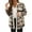 Blue, variant on Baberdicy Women's Plaid Lapel Jacket, Casual Contrast Color Fleece Lined Fall Winter Coat , Plaid Fleece Shacket, Corduroy-Collar Jacket, Fall Flannel Coat Beige L